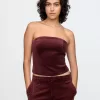 Velvet Cropped Tube Top
