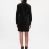 Velvet Denim Mini Shirtdress
