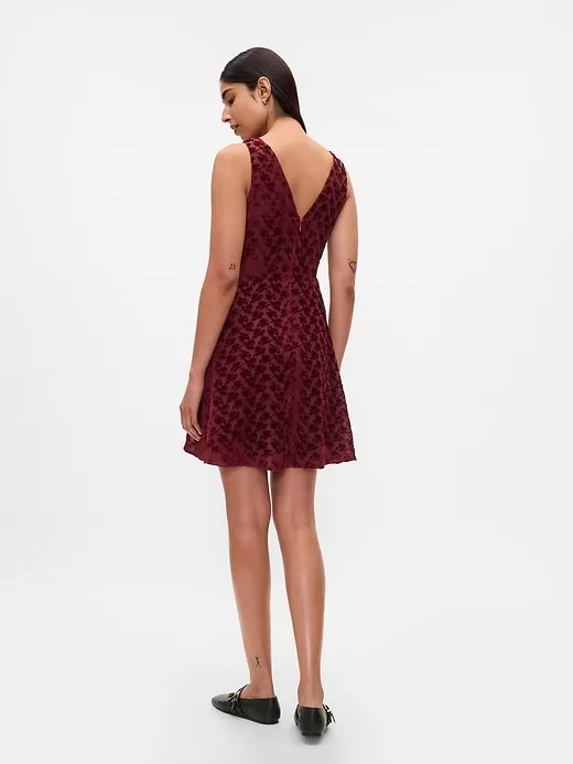 Velvet Floral Mini Dress Velvet Floral Mini Dress