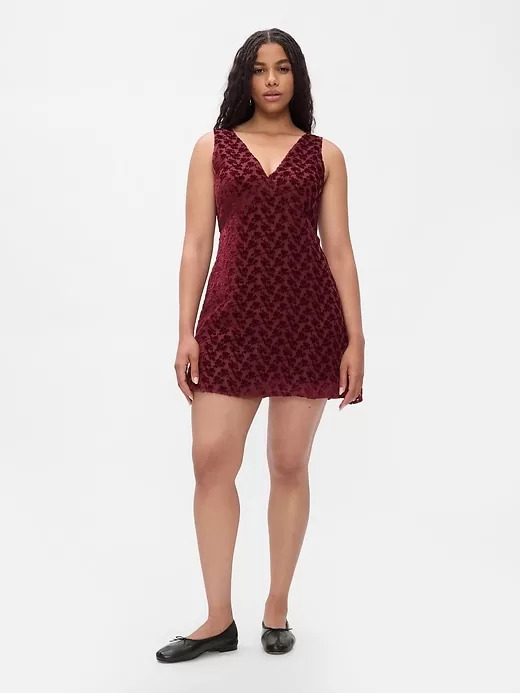 Velvet Floral Mini Dress Velvet Floral Mini Dress