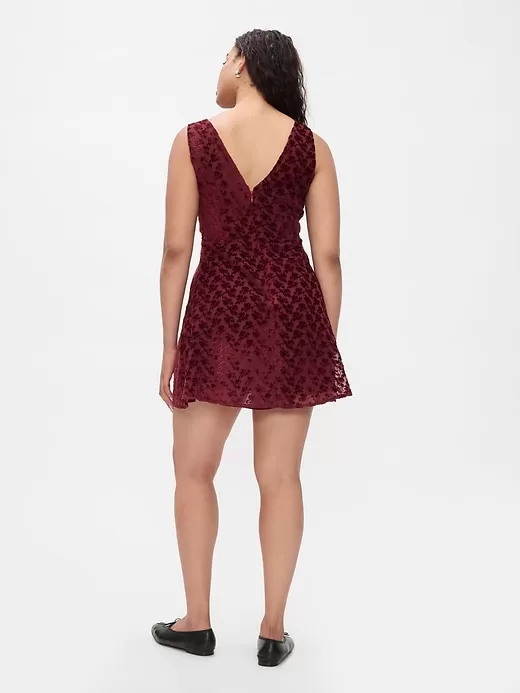 Velvet Floral Mini Dress Velvet Floral Mini Dress
