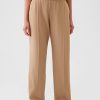 Wide-Leg Seamed Pull-On Pants