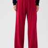 Wide-Leg Seamed Pull-On Pants
