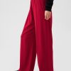 Wide-Leg Seamed Pull-On Pants
