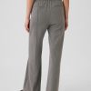 Wide-Leg Seamed Pull-On Pants