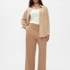 Wide-Leg Seamed Pull-On Pants