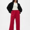 Wide-Leg Seamed Pull-On Pants