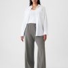 Wide-Leg Seamed Pull-On Pants