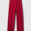 Wide-Leg Seamed Pull-On Pants