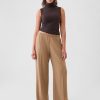 Wide-Leg Seamed Pull-On Pants