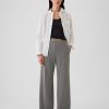 Wide-Leg Seamed Pull-On Pants